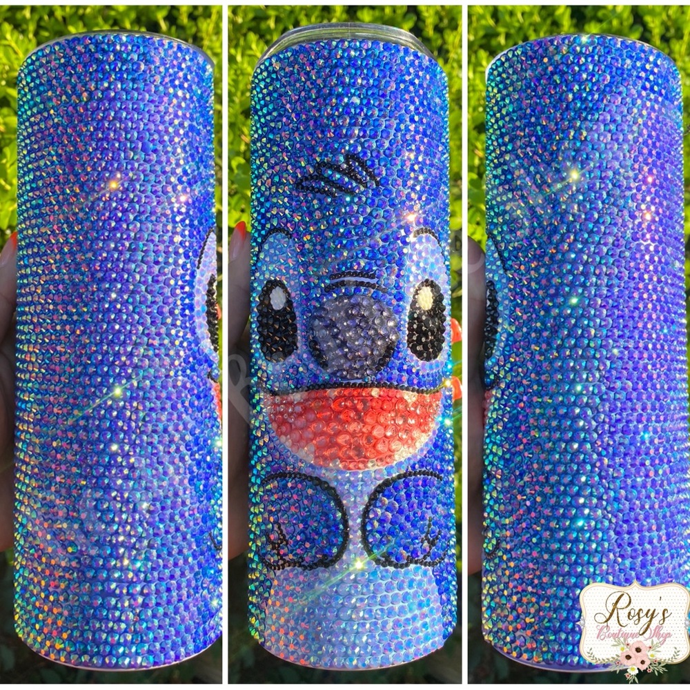 Stitch 20oz Bling Rhinestones skinny tall tumbler